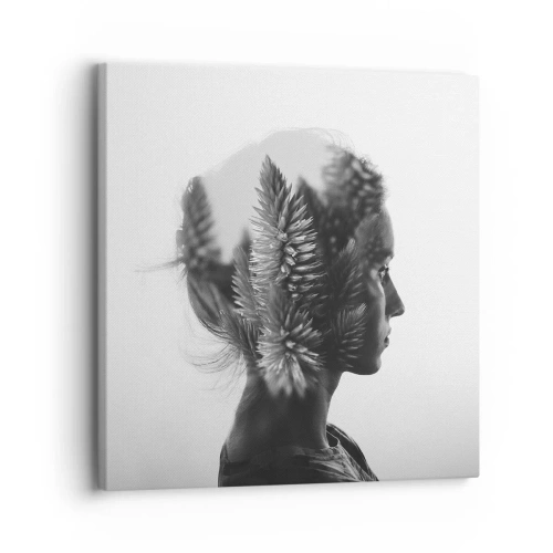 Lærredstryk - Billede på lærred - Dame af fyrreskoven - 30x30 cm