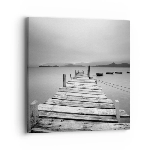 Lærredstryk - Billede på lærred - Ud over bjergene, hinsides havene - 40x40 cm