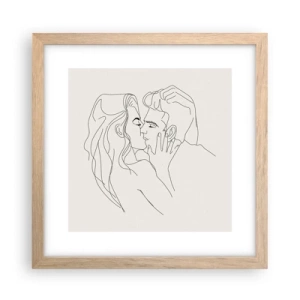 Plakat i ramme af lyst egetræ - Forviklet i følelser - 30x30 cm