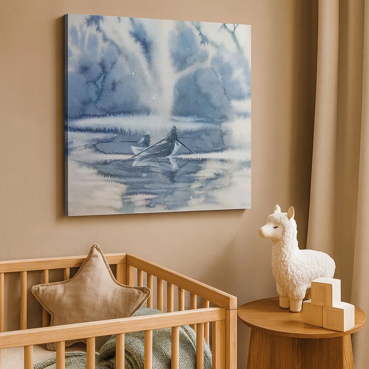 Lærredstryk - Billede på lærred - Lystfiskere i deres paradis - 30x30 cm