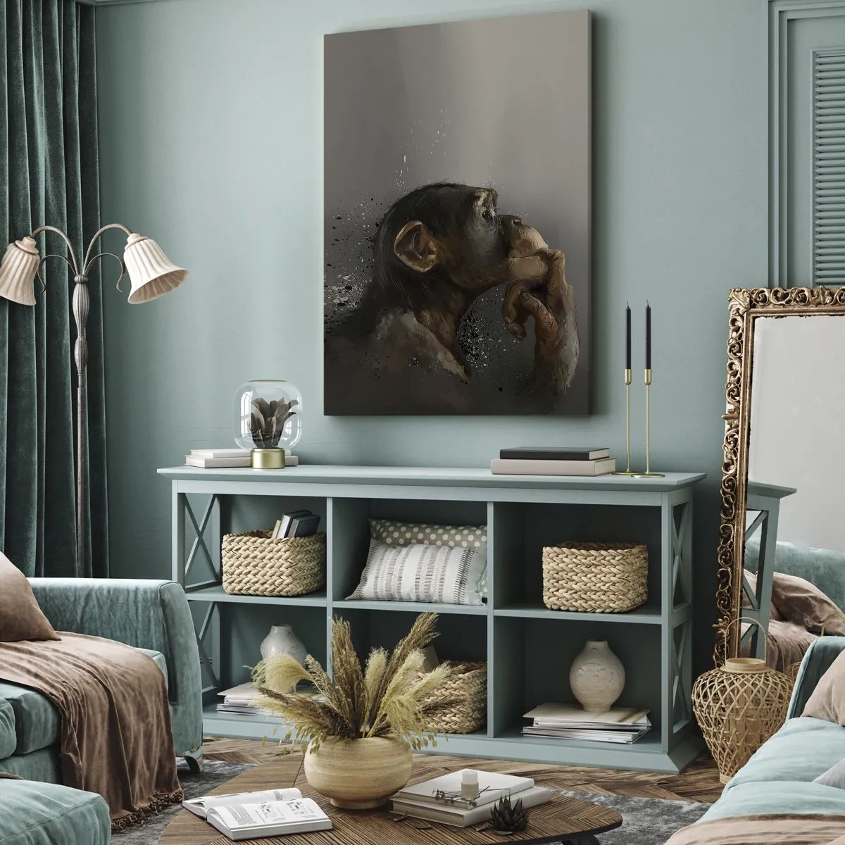 Lærredstryk - Billede på lærred - Helt sikkert en tænker - 70x100 cm