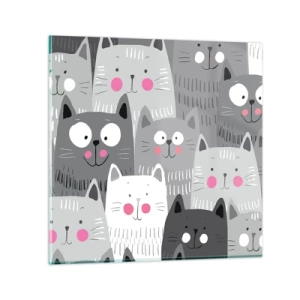 Billede på glas - Kattens verden - 70x70 cm