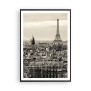 Plakat i sort ramme - Over Paris' hustage - 70x100 cm