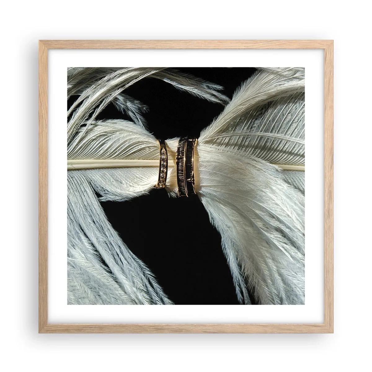 Plakat i ramme af lyst egetræ - ...og jeg vil ikke forlade dig... - 50x50 cm