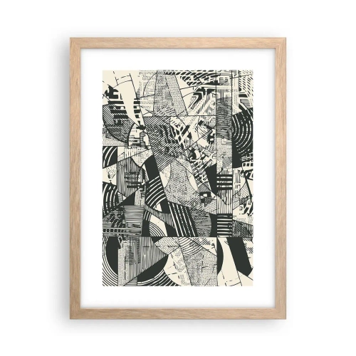 Plakat i ramme af lyst egetræ - Nutidens dynamik - 30x40 cm