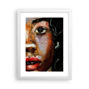 Plakat i hvid ramme - Sort og glitter - 30x40 cm