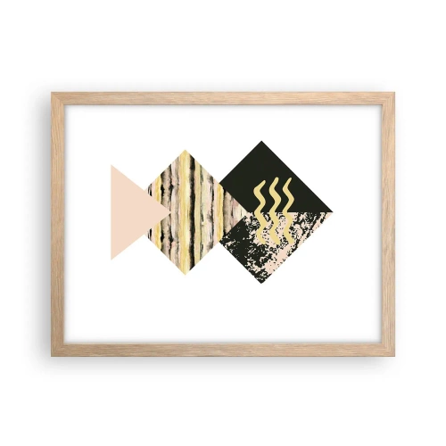 Plakat i ramme af lyst egetræ - Ikke så simpelt - 40x30 cm
