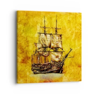 Lærredstryk - Billede på lærred - På vej til Tortuga! - 40x40 cm