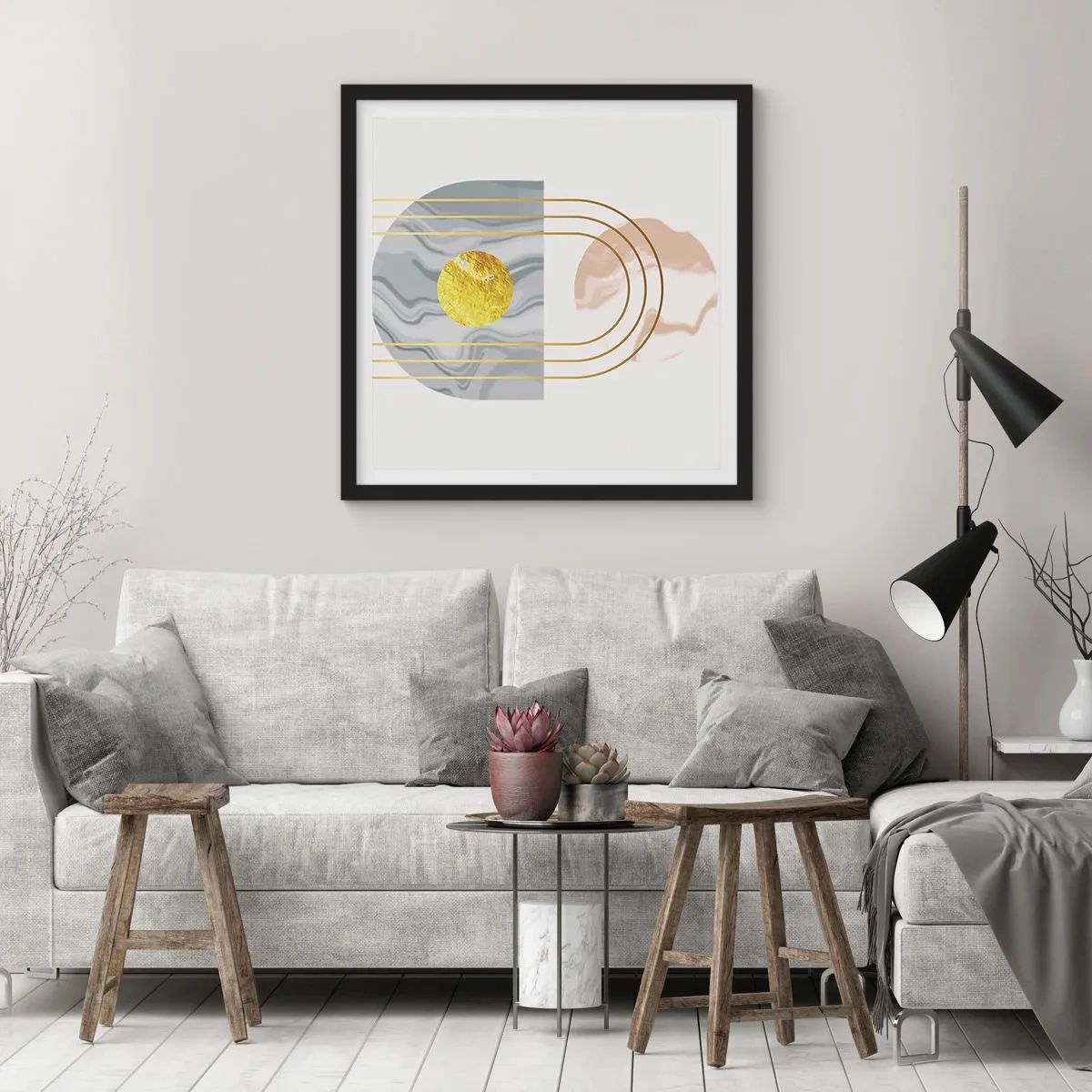 Plakat i sort ramme - Lysstyrke og udstråling - 30x30 cm