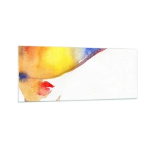 Billede på glas - Portræt af en dame    - 100x40 cm