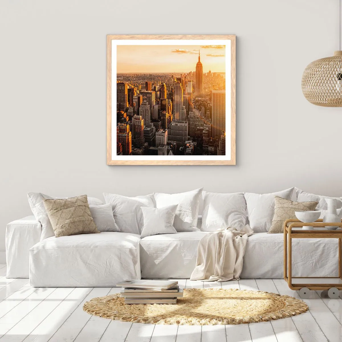 Plakat i ramme af lyst egetræ - At vokse i solen - 40x40 cm