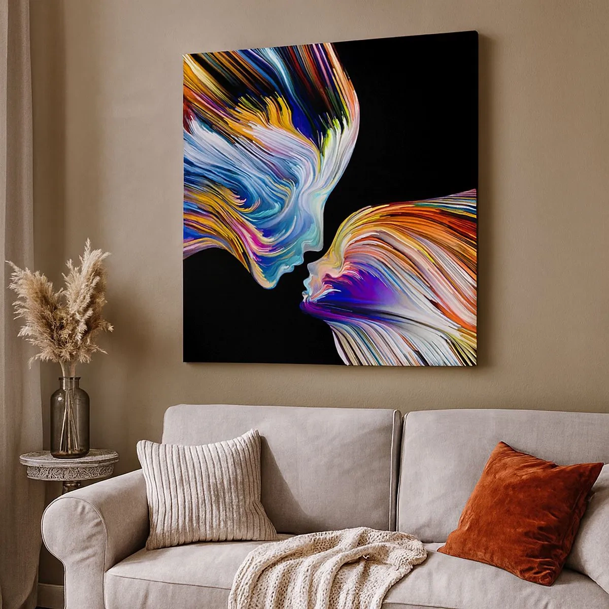 Lærredstryk - Billede på lærred - Fusion af energi og lys - 30x30 cm