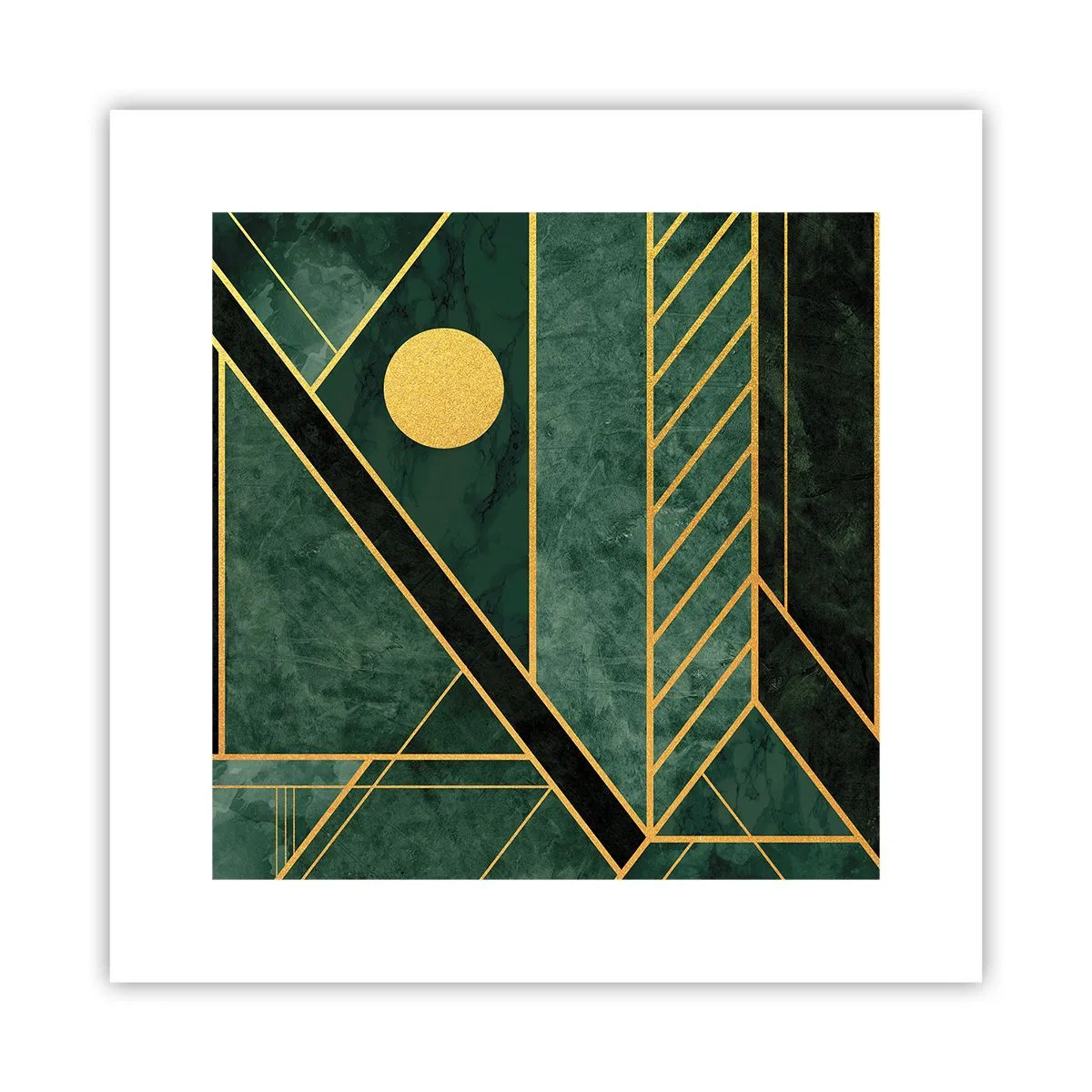 Plakat - Dynamikken i guld og azurblå - 30x30 cm