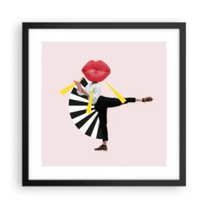 Plakat i sort ramme - Surrealistisk popkunst - 40x40 cm