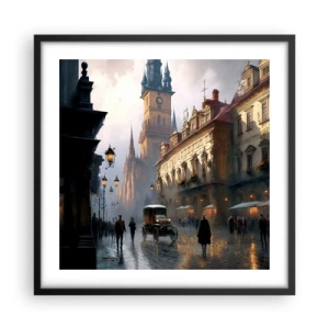 Plakat i sort ramme - Magien i en aften i Prag - 50x50 cm