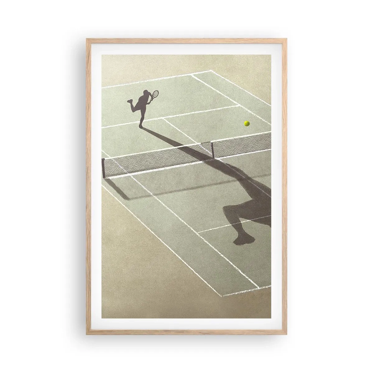 Plakat i ramme af lyst egetræ - Overvind dig selv - 61x91 cm