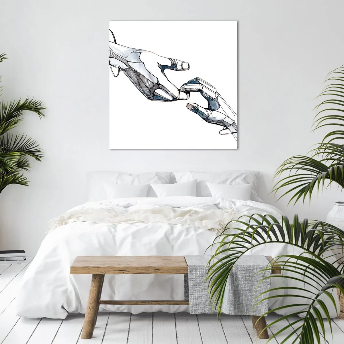 Lærredstryk - Billede på lærred - En god gestus - 60x60 cm