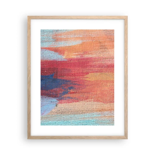 Plakat i ramme af lyst egetræ - Lad en regnbue flyde - 40x50 cm