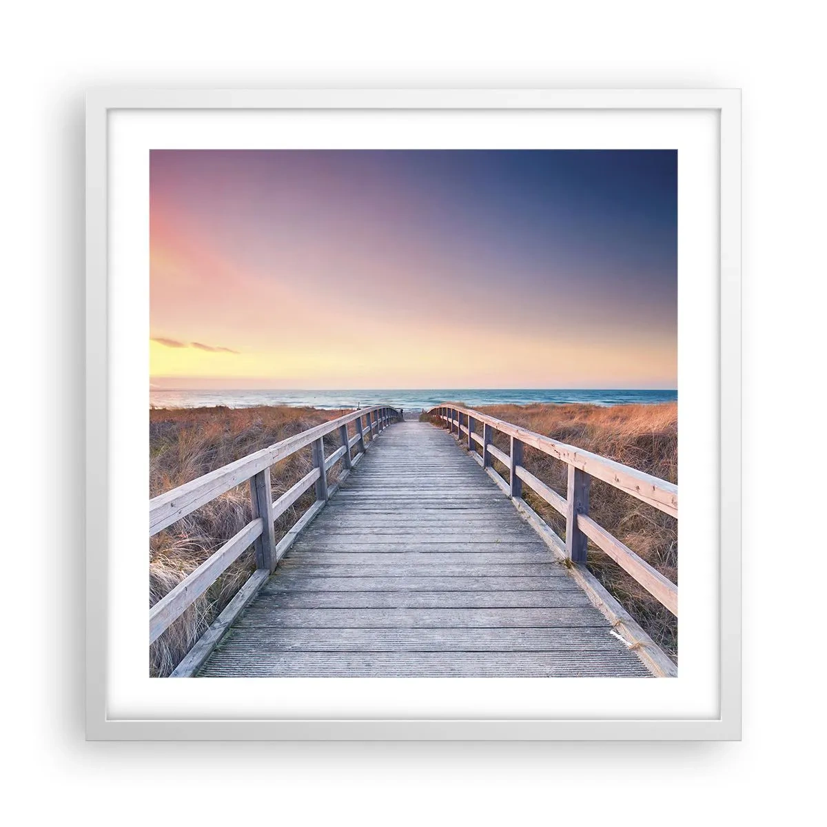 Plakat i hvid ramme - Baltisk aften aura - 50x50 cm