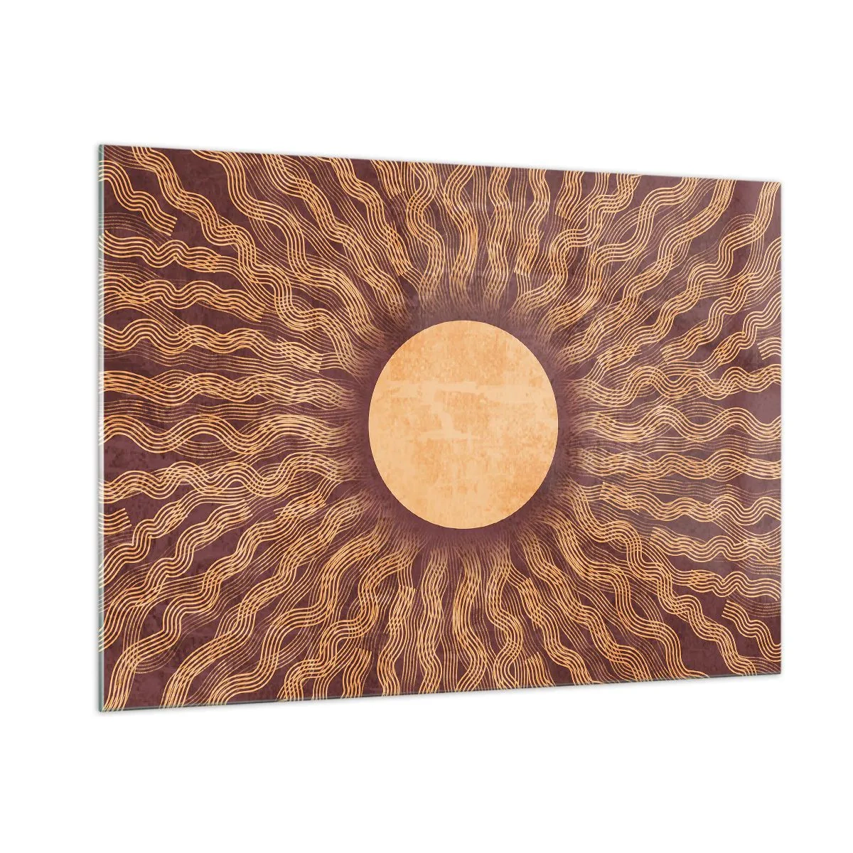 Billede på glas - Ikon for solen - 100x70 cm