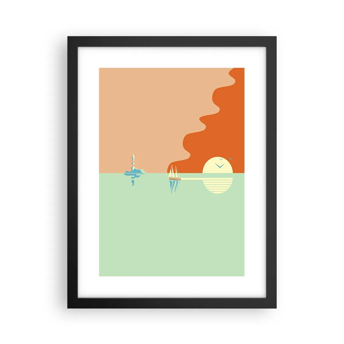 Plakat i sort ramme - Det perfekte havlandskab - 30x40 cm