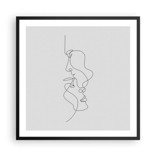 Plakat i sort ramme - Gløderne af glubende begær - 60x60 cm