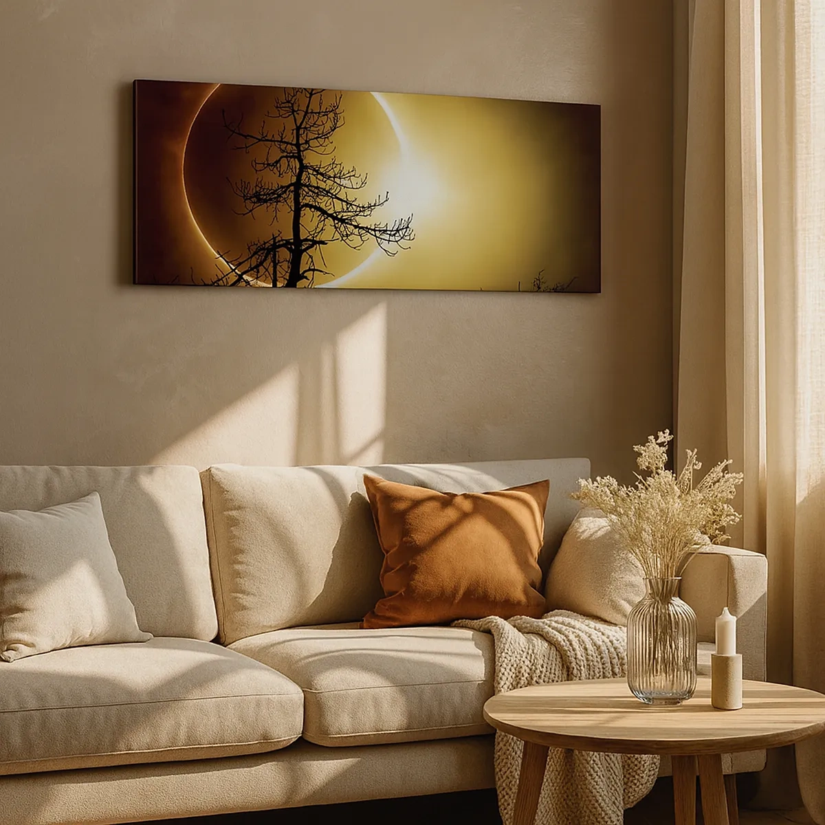 Lærredstryk - Billede på lærred - Total formørkelse - 30x30 cm