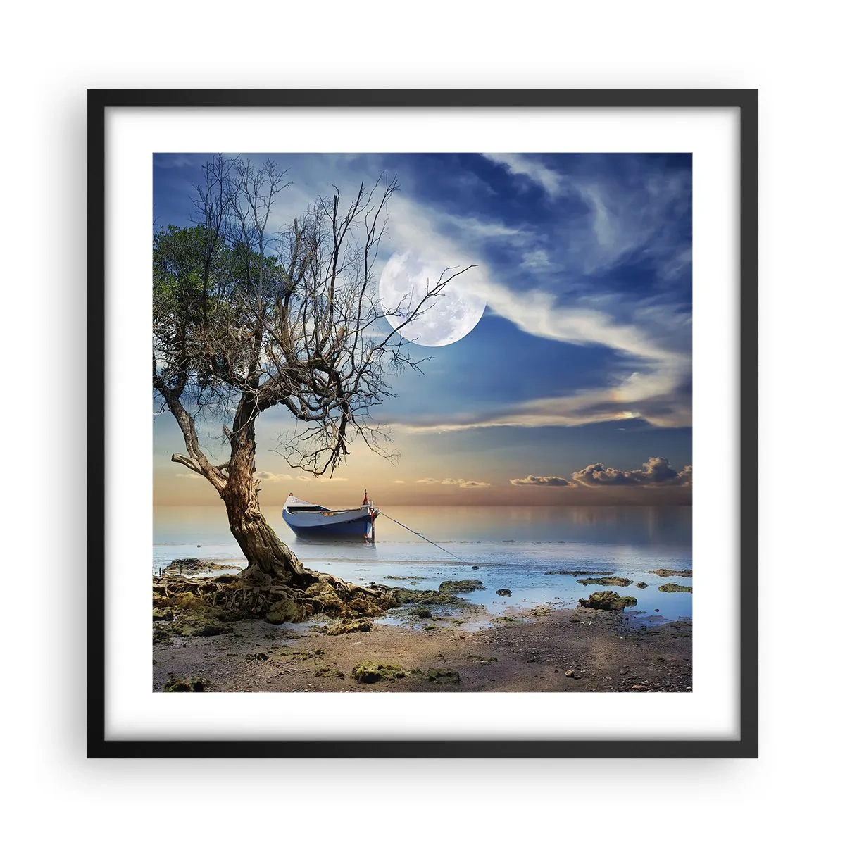 Plakat i sort ramme - Er dette enden eller begyndelsen? - 50x50 cm