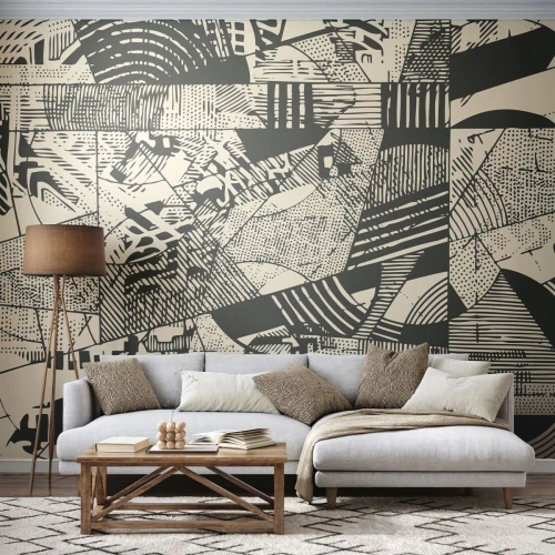 Fototapet Premium Sand - Nutidens dynamik - Abstraktion, Årgang, Grafik - 450x315 cm