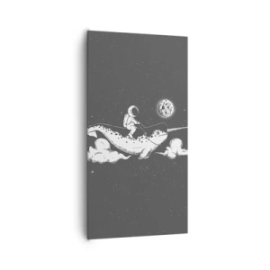 Lærredstryk - Billede på lærred - Rumrytter - 65x120 cm