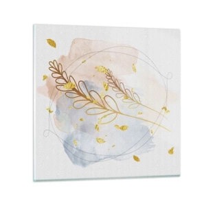 Billede på glas - En gylden eksplosion - 30x30 cm