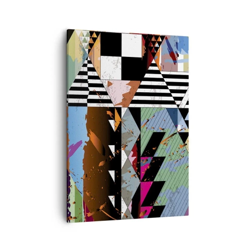 Lærredstryk - Billede på lærred - Geometrisk og organisk - 50x70 cm