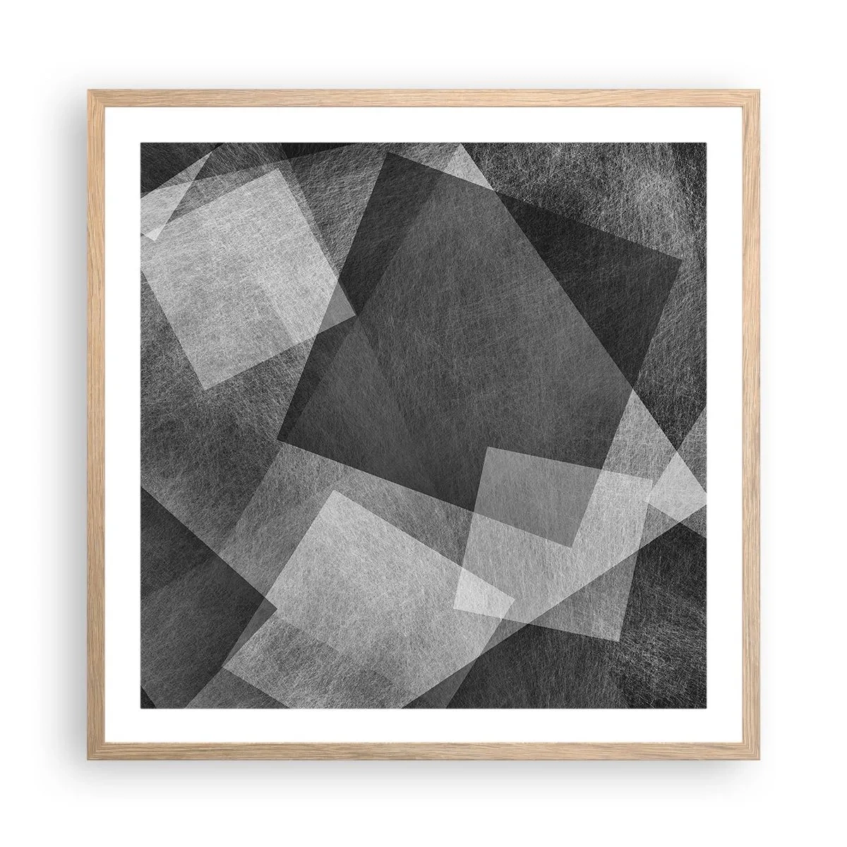 Plakat i ramme af lyst egetræ - Et evigt symbol på bestandighed og orden - 60x60 cm