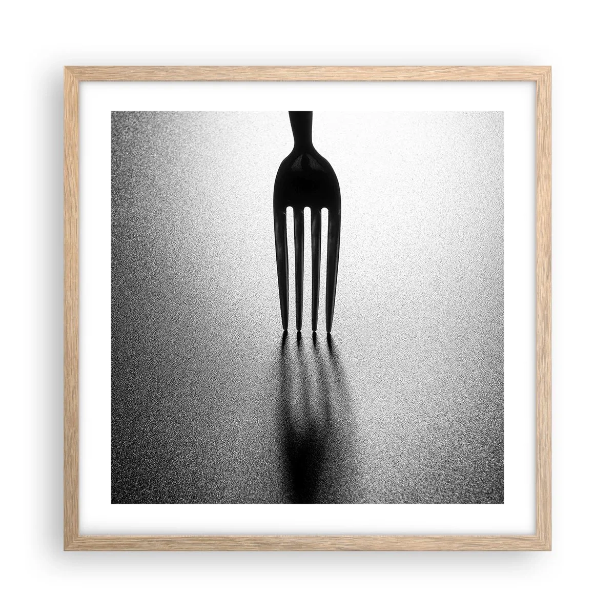 Plakat i ramme af lyst egetræ - Lys og skygge - 50x50 cm