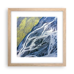 Plakat i ramme af lyst egetræ - Naturens hulemalerier - 30x30 cm