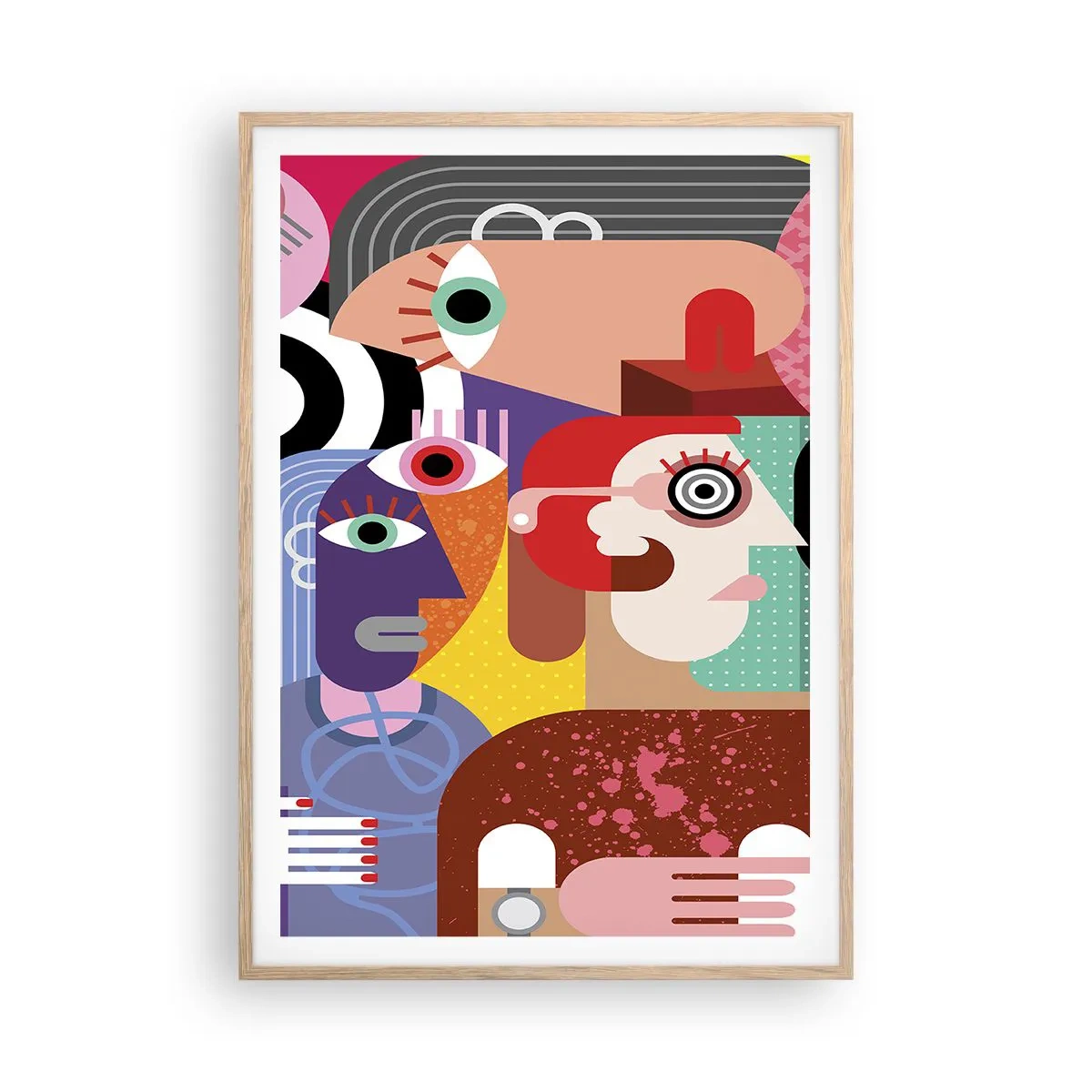 Plakat i ramme af lyst egetræ - Vi fra hr. Picasso - 70x100 cm