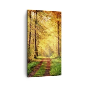 Lærredstryk - Billede på lærred - Skovgylden stilhed - 45x80 cm