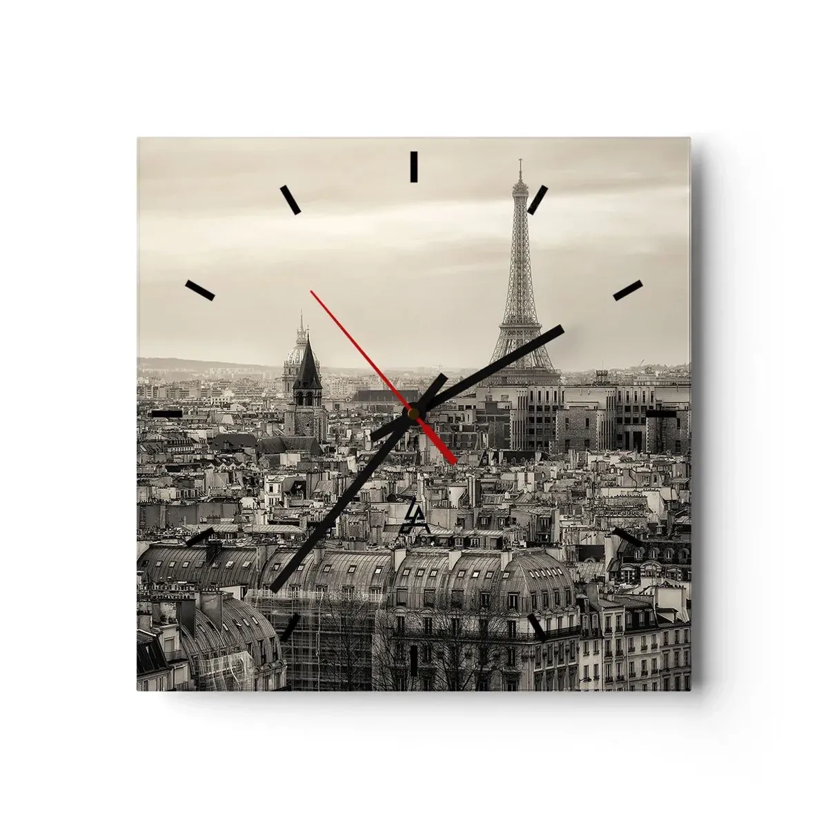 Vægur, Uret - Over Paris' hustage - 30x30 cm