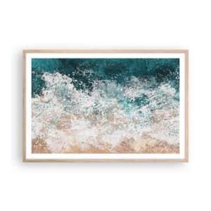 Plakat i ramme af lyst egetræ - Historier fra havet - 91x61 cm