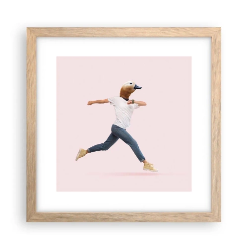 Plakat i ramme af lyst egetræ - En knivspids absurditet - 30x30 cm