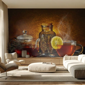 Fototapet Standard Eco - I stil med de hollandske mestre - Gastronomi, Te, Te kop - 150x105 cm