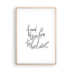 Plakat i ramme af lyst egetræ - Det er muligt - 70x100 cm