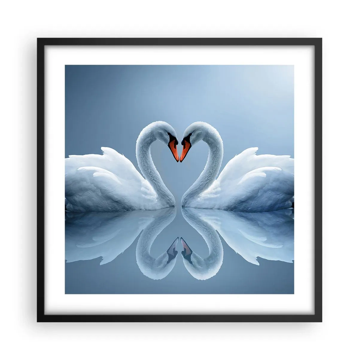 Plakat i sort ramme - Tid til kærlighed - 50x50 cm