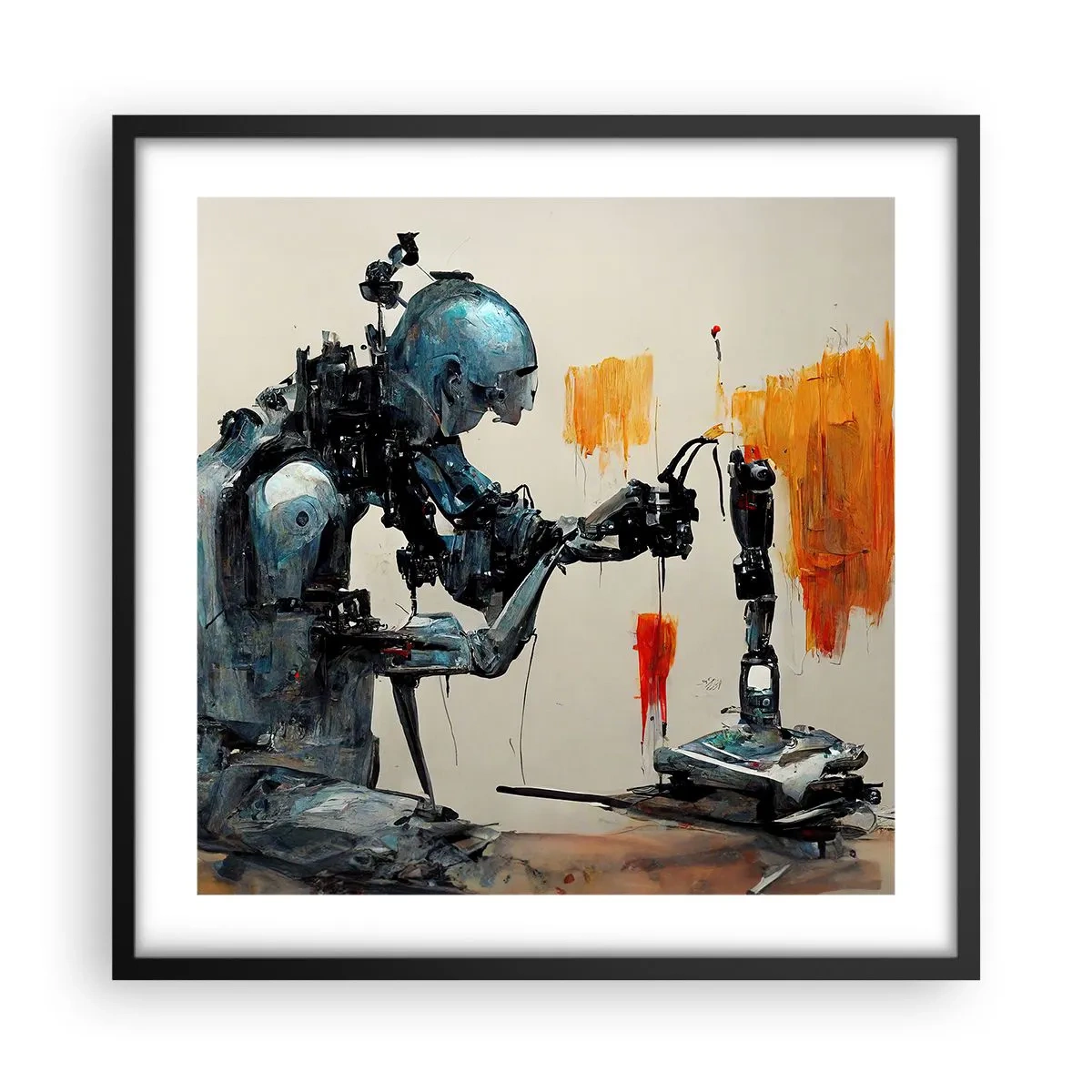 Plakat i sort ramme - Kommer i morgen... - 50x50 cm