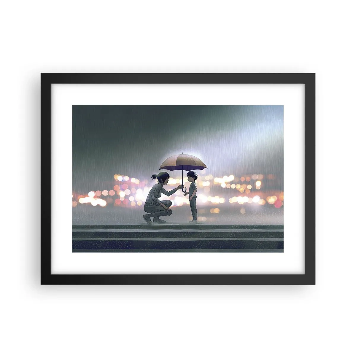 Plakat i sort ramme - Og alt er godt nu - 40x30 cm