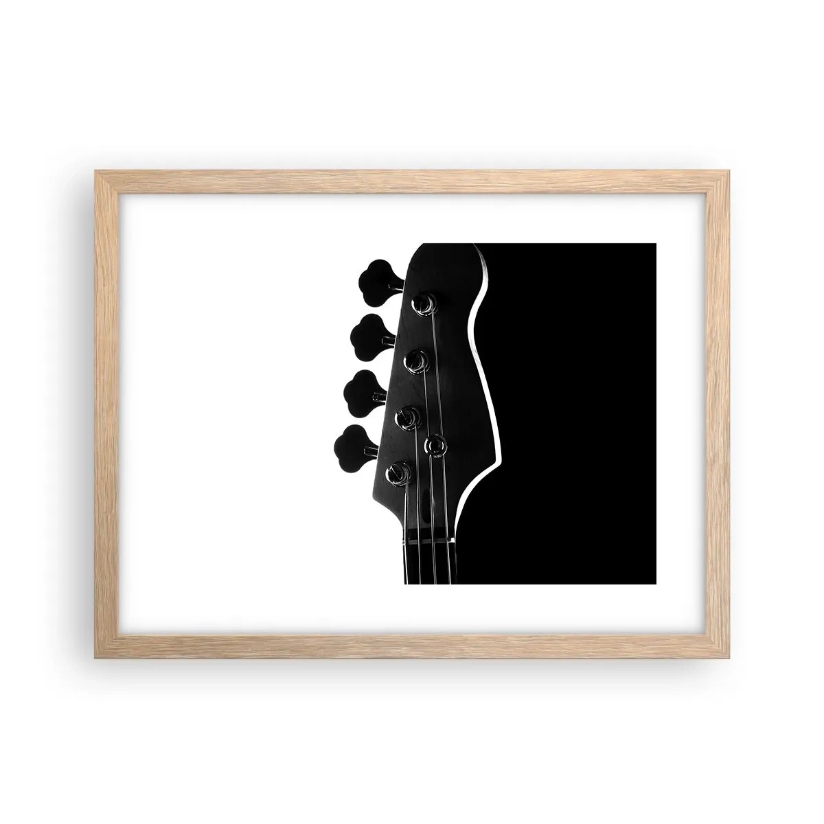 Plakat i ramme af lyst egetræ - Stilhed i klipper  - 40x30 cm