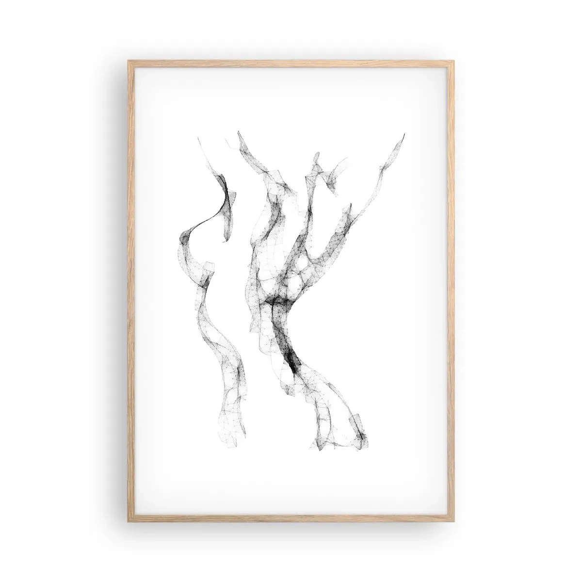 Plakat i ramme af lyst egetræ - Smuk og stærk - 70x100 cm