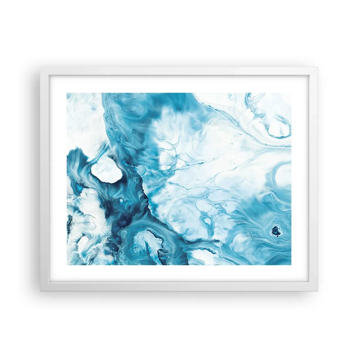 Plakat i hvid ramme - Blå koncert - 50x40 cm