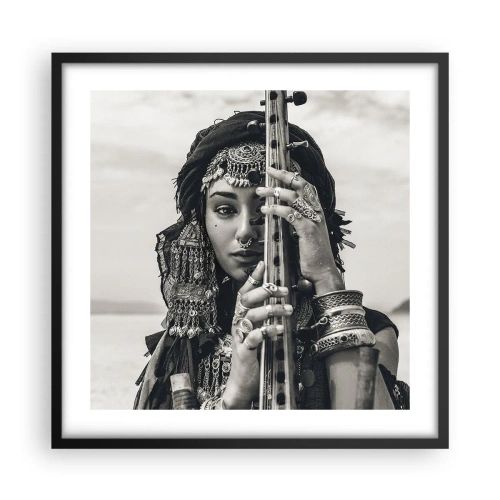 Plakat i sort ramme - Selve den orientalske musik - 50x50 cm