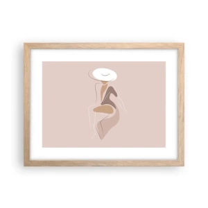 Plakat i ramme af lyst egetræ - En dame, der skal være - 40x30 cm